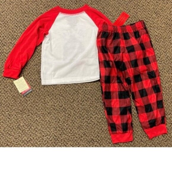*Winter Pajamas sz 3T Famjams Red Black 2 Pc Top & Pants CUTE BEAR - Picture 5 of 7